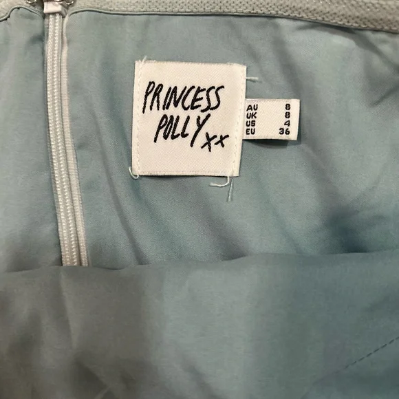 Princess Polly Ramie Strapless Mini Dress Blue Floral US Size 4 - Picture 4 of 8